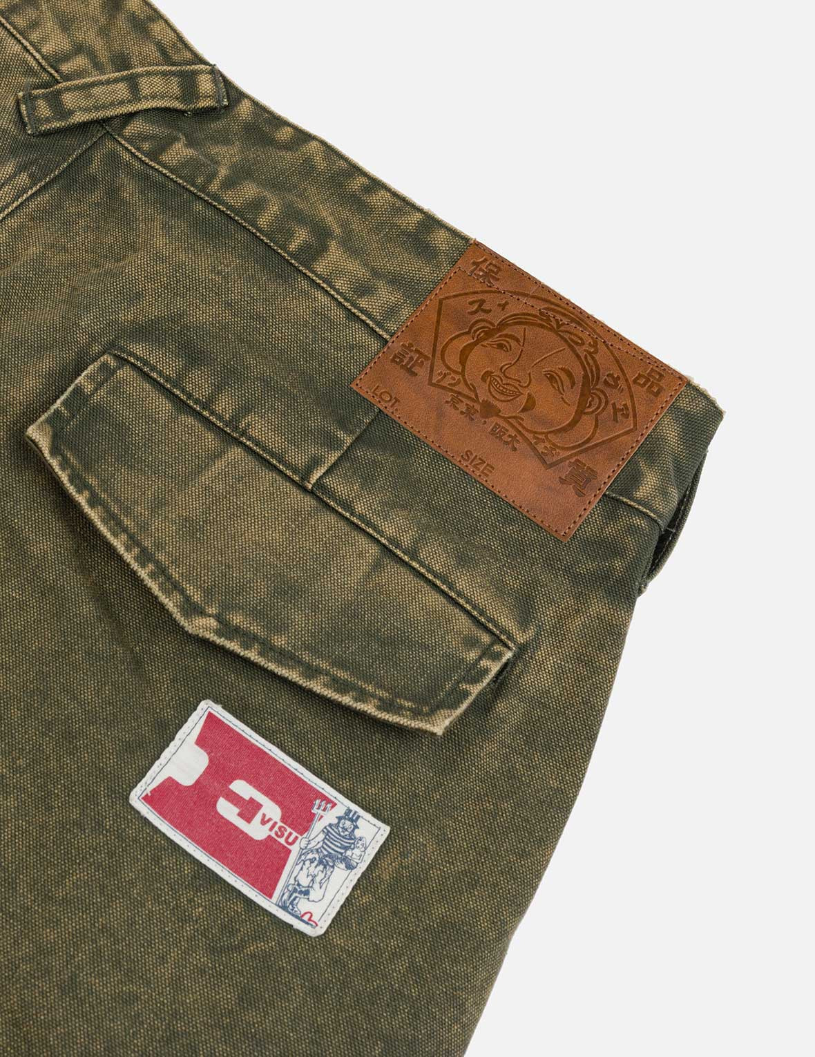 Distressed Seagull Appliqué Embroidery and Multi-Pocket Loose Fit Cargo Pants - 7