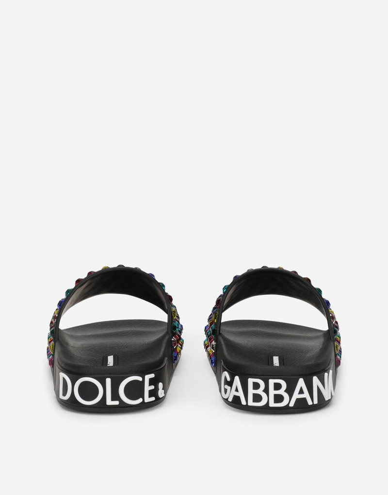 Dolce & Gabbana Rubber beachwear sliders with embroidery outlook