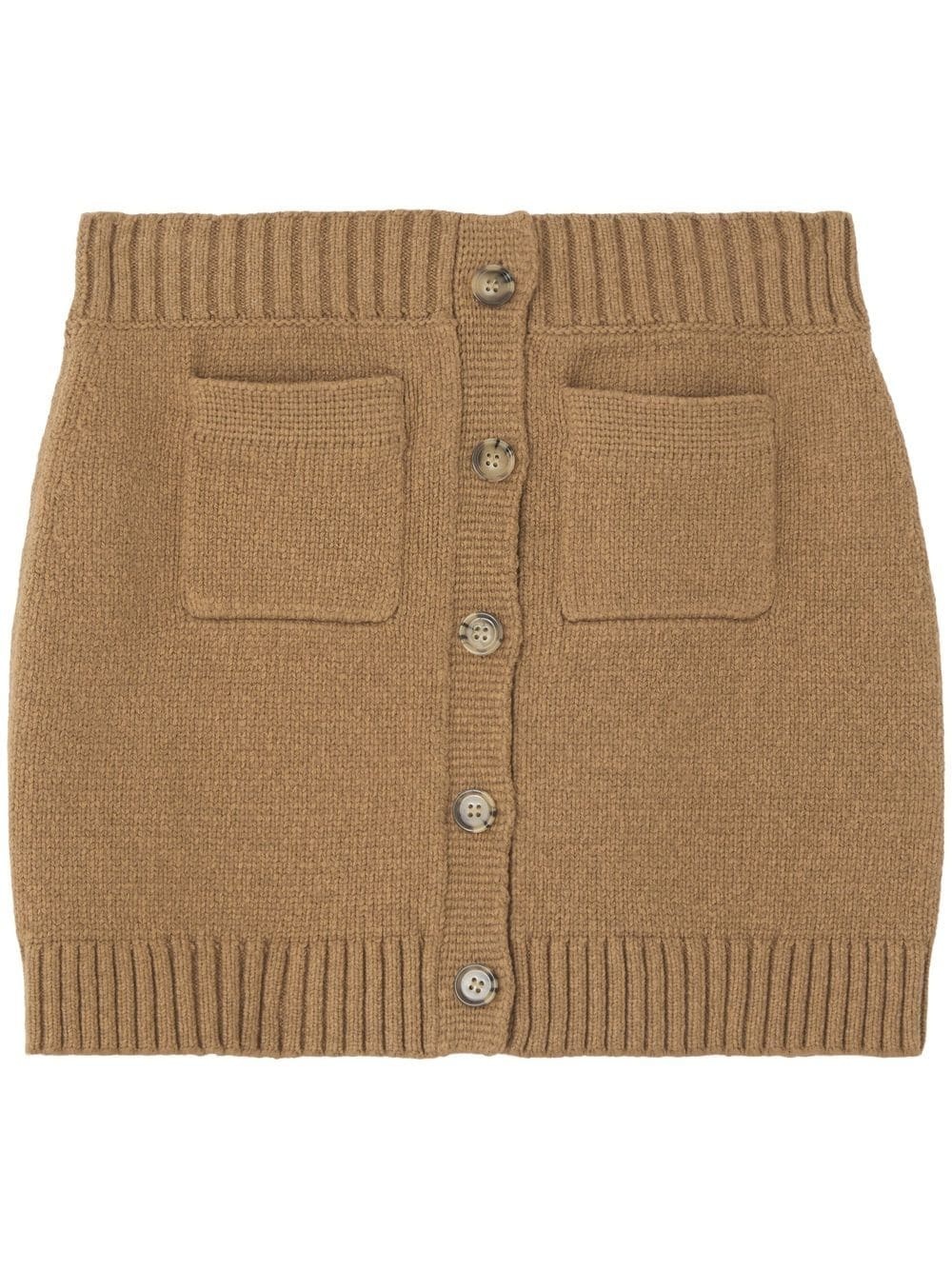 logo-embroidered knitted miniskirt - 1
