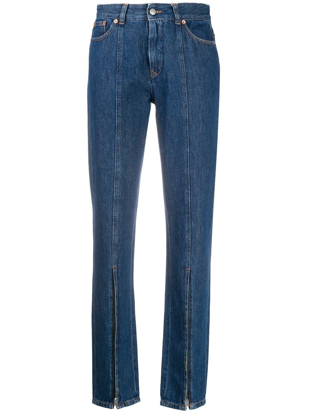 zip-detail straight-leg jeans - 1