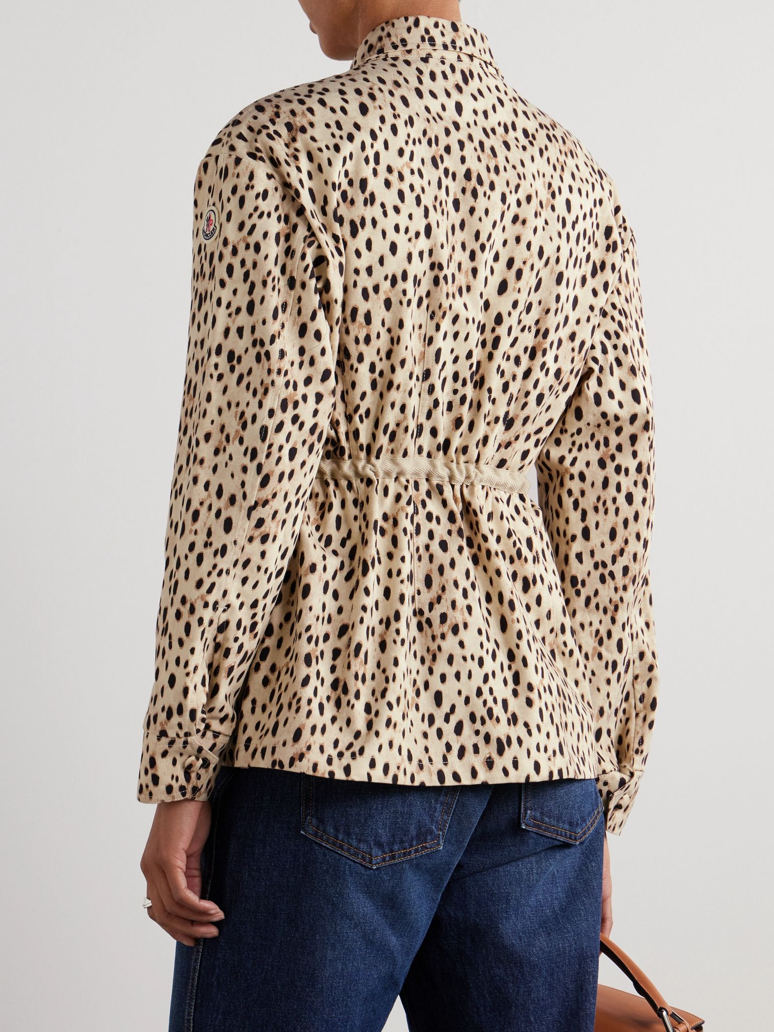 Saulon appliquéd animal-print cotton-blend canvas jacket Beige - 4