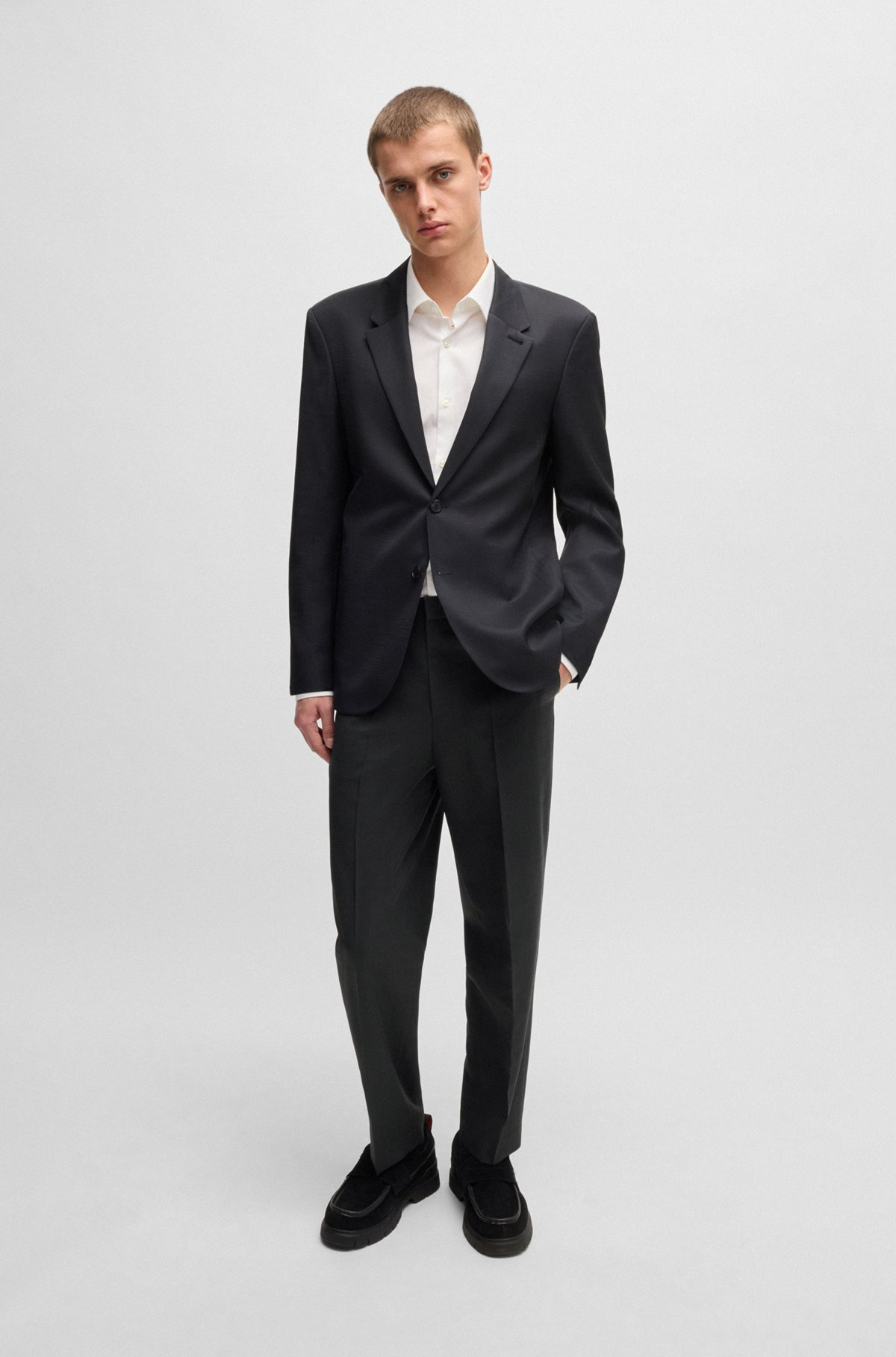 HUGO FORWARD SLIM-FIT TROUSERS IN WOOL-BLEND TWILL - 3