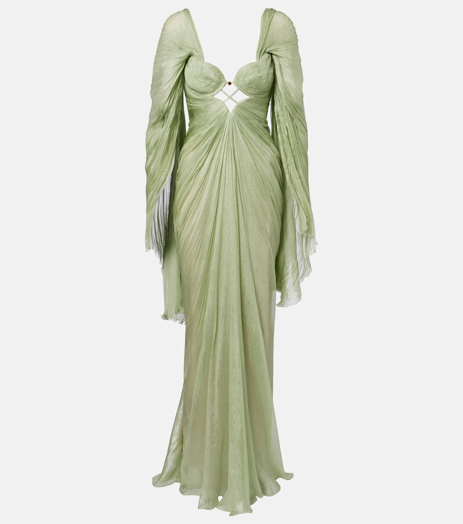 Cassandra caped silk muslin gown - 1