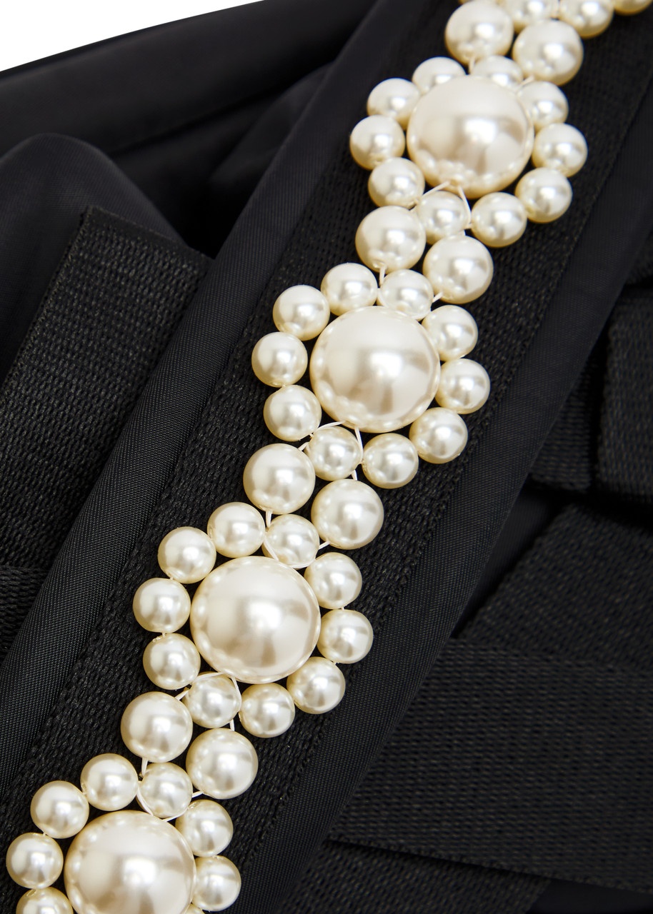 Simone Rocha Bow Faux Pearl-embellished Nylon Cross-body bag - 3