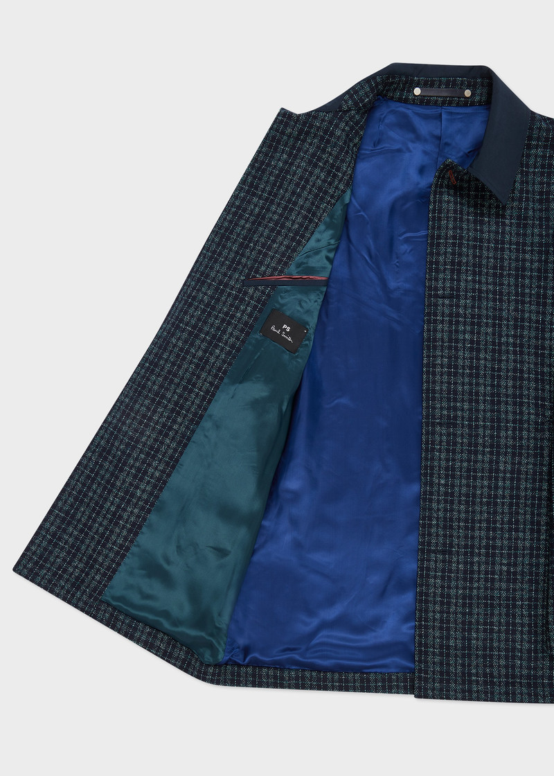 Navy Recycled Wool-Blend Cropped Coat 4