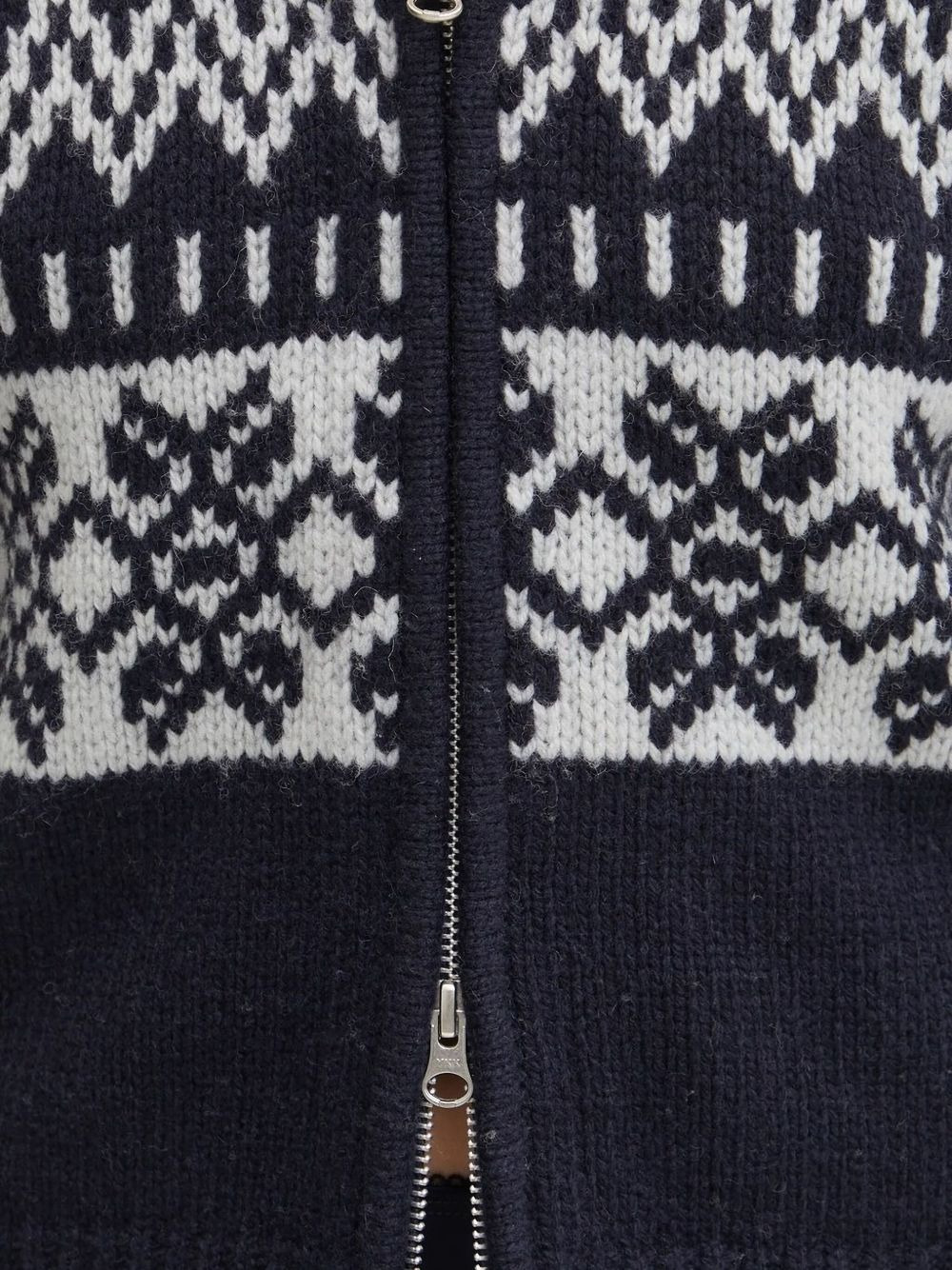 zip-up fair-isle cardigan - 4