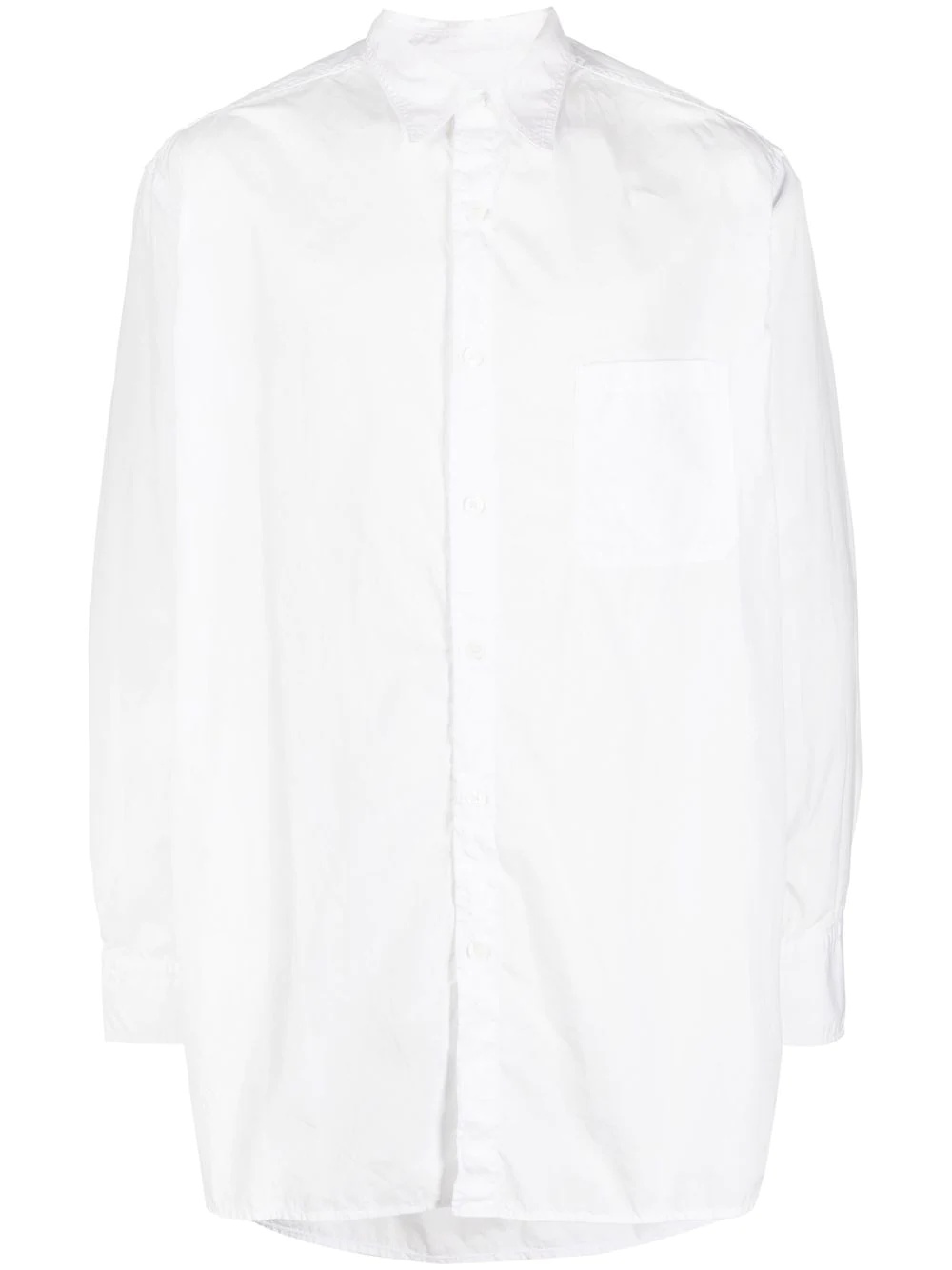 long-sline style poplin shirt - 1