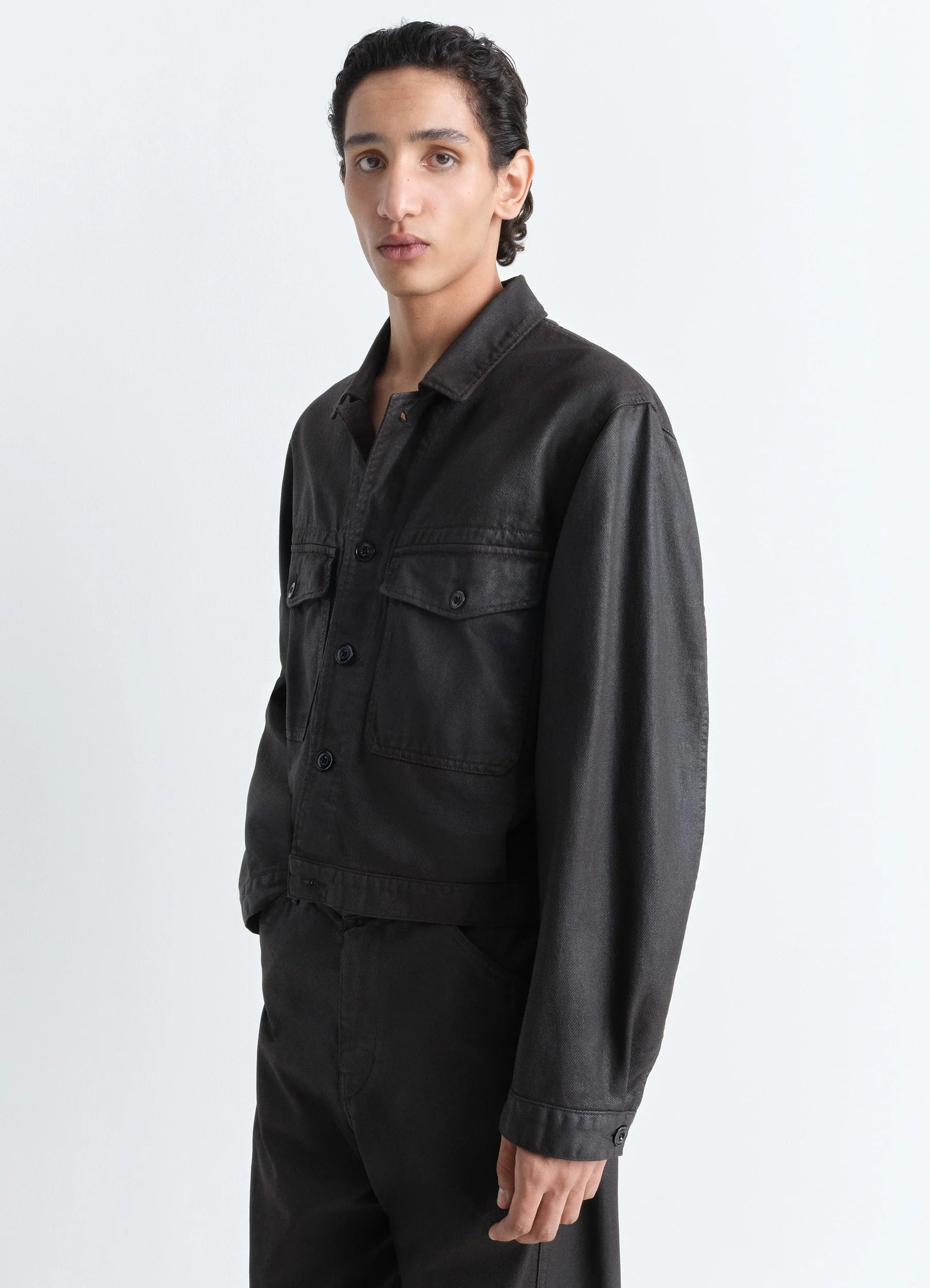 LEMAIRE │ LEATHER TRUCKER JACKET LEMAIRE Trucker Jacket | Black | FARFETCH PL