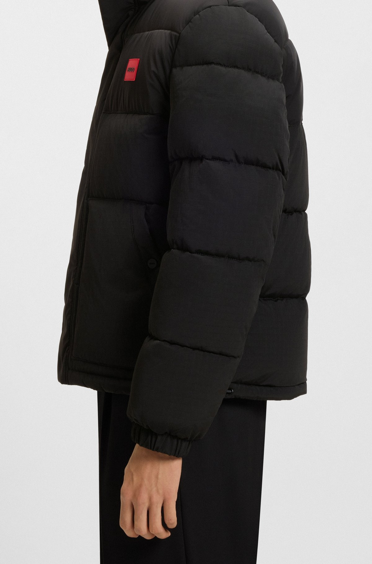WATER-REPELLENT PADDED JACKET WITH LOGO PATCH - 6