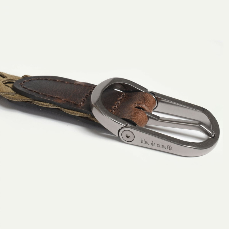 CLIQUET BELT / BRAIDED LEATHER  -  HONEY SUEDE 8