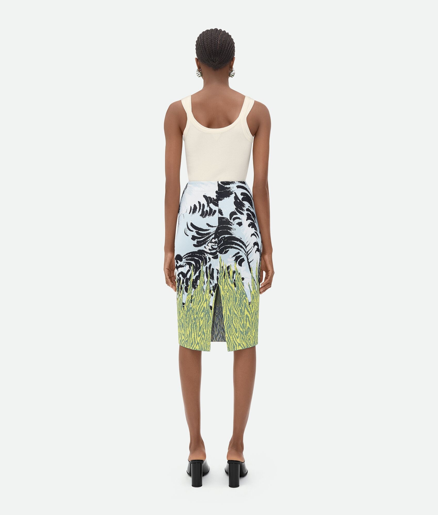 Graphic Viscose Jacquard Midi Skirt - 3