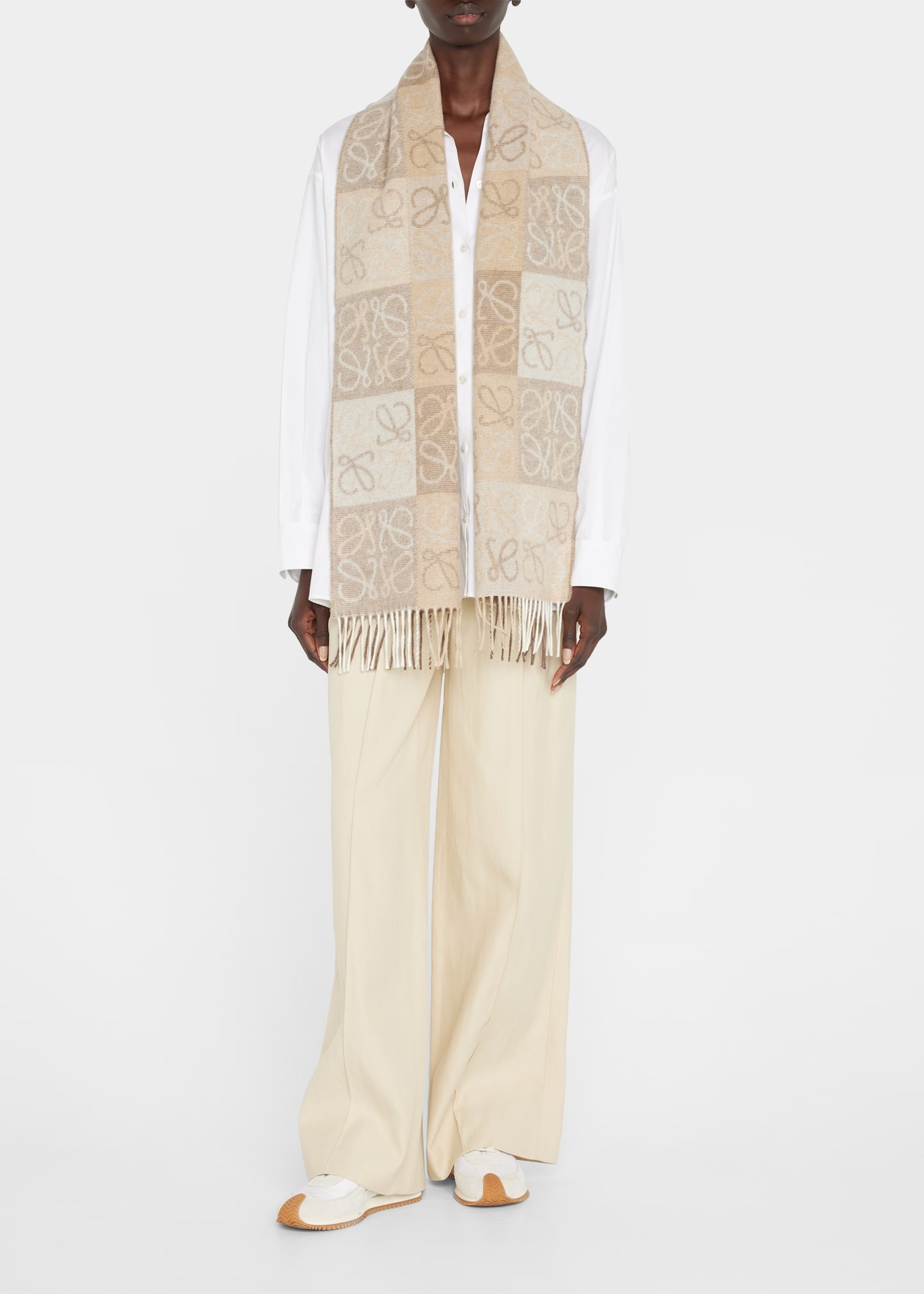 Anagram Logo Cashmere-Blend Scarf - 2