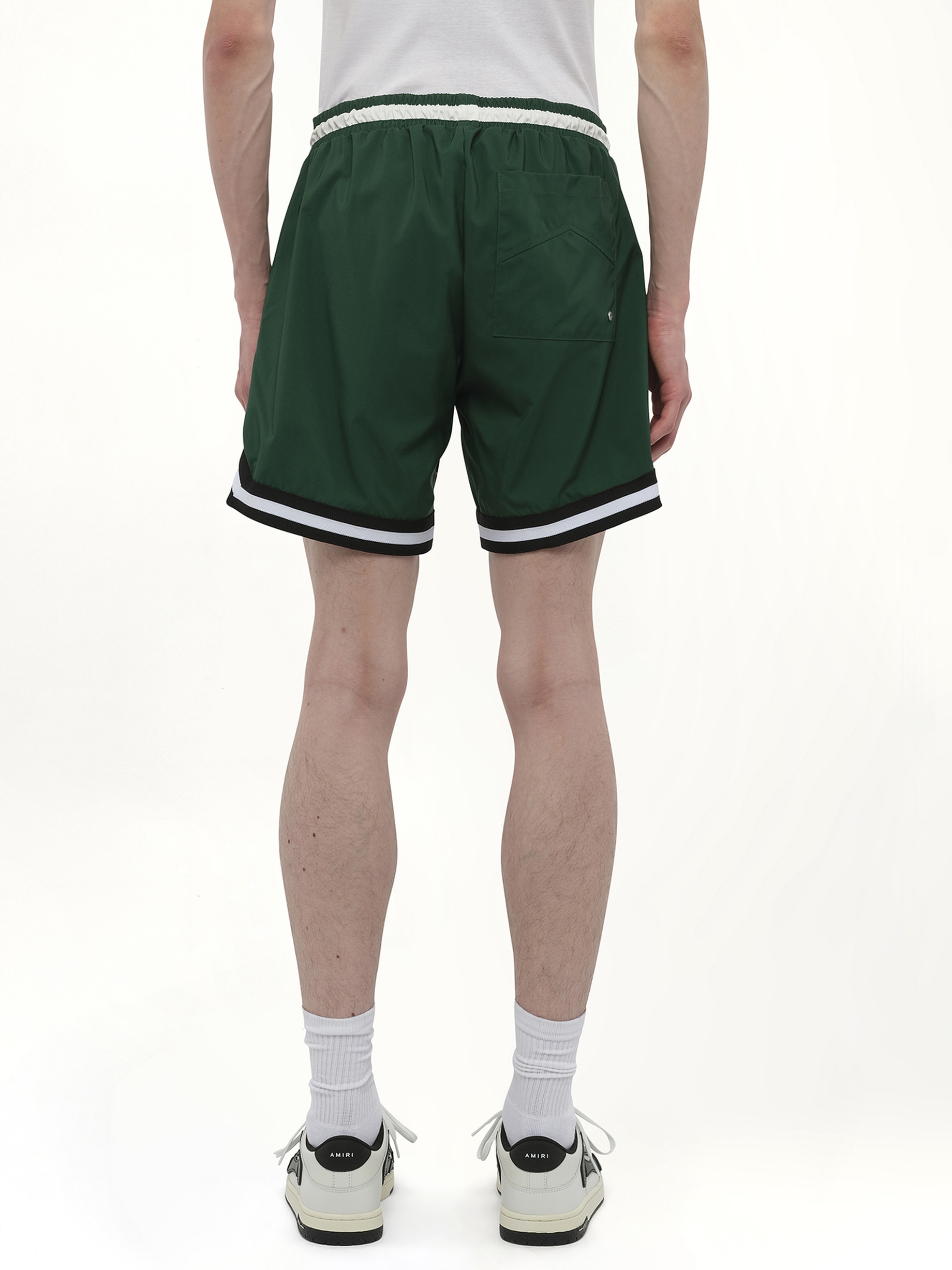 Logo Basketball Swim Short in Forest Green/Black/White - 6