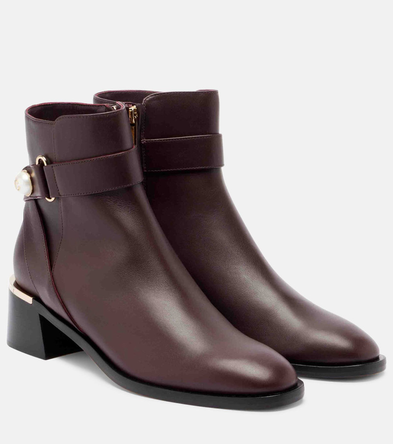 Noor 45 embellished leather ankle boots 1