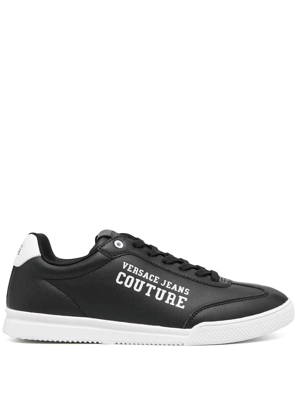 logo-print leather sneakers - 1