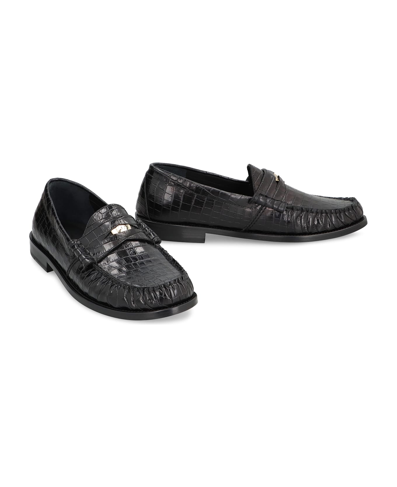 Printed Leather Loafers - 3