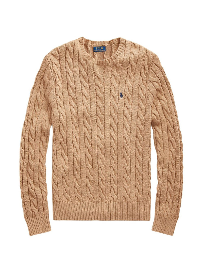 cable-knit logo-embroidered sweater 1