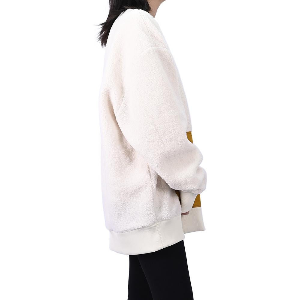 Vans lamb's wool Contrast Color Stitching Round Neck Couple Style Creamy White VN0A5H7M3KS - 4