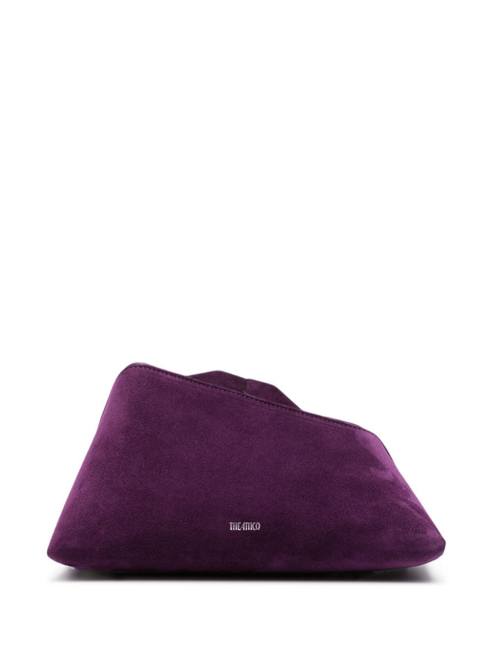 The Attico logo-print suede shoulder bag - Purple