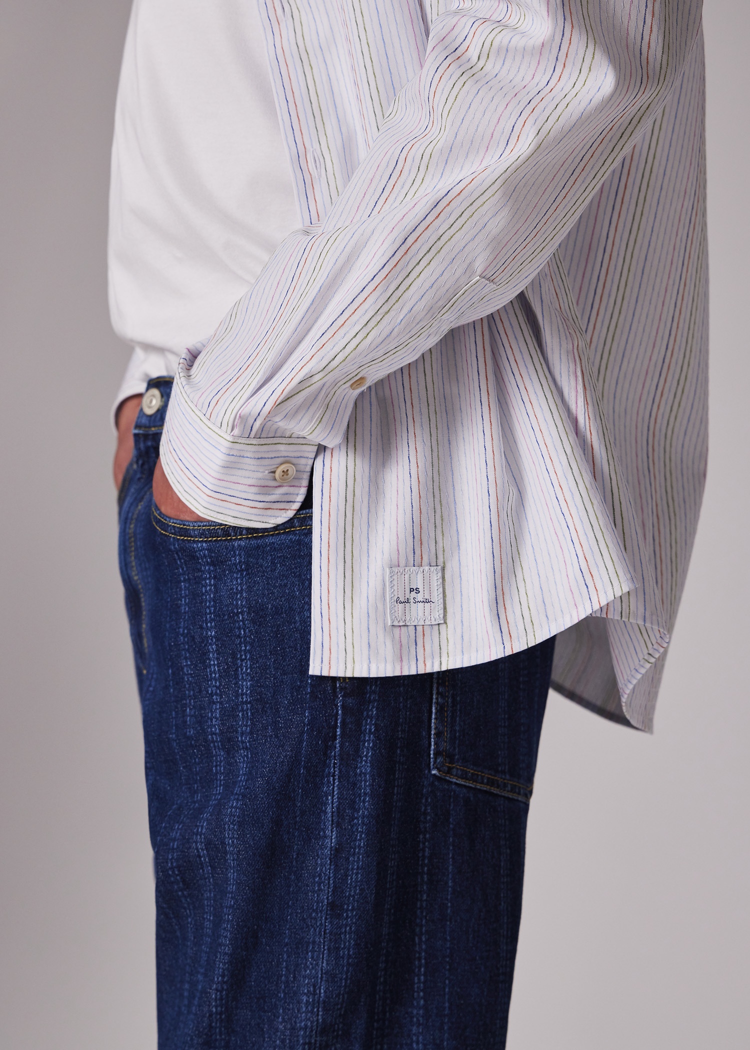 Relaxed Tapered-Fit Laser Stripe Jeans - 6