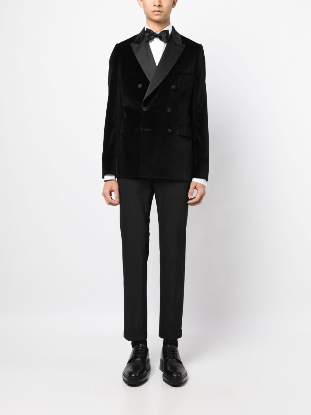double-breasted cotton blazer - 2
