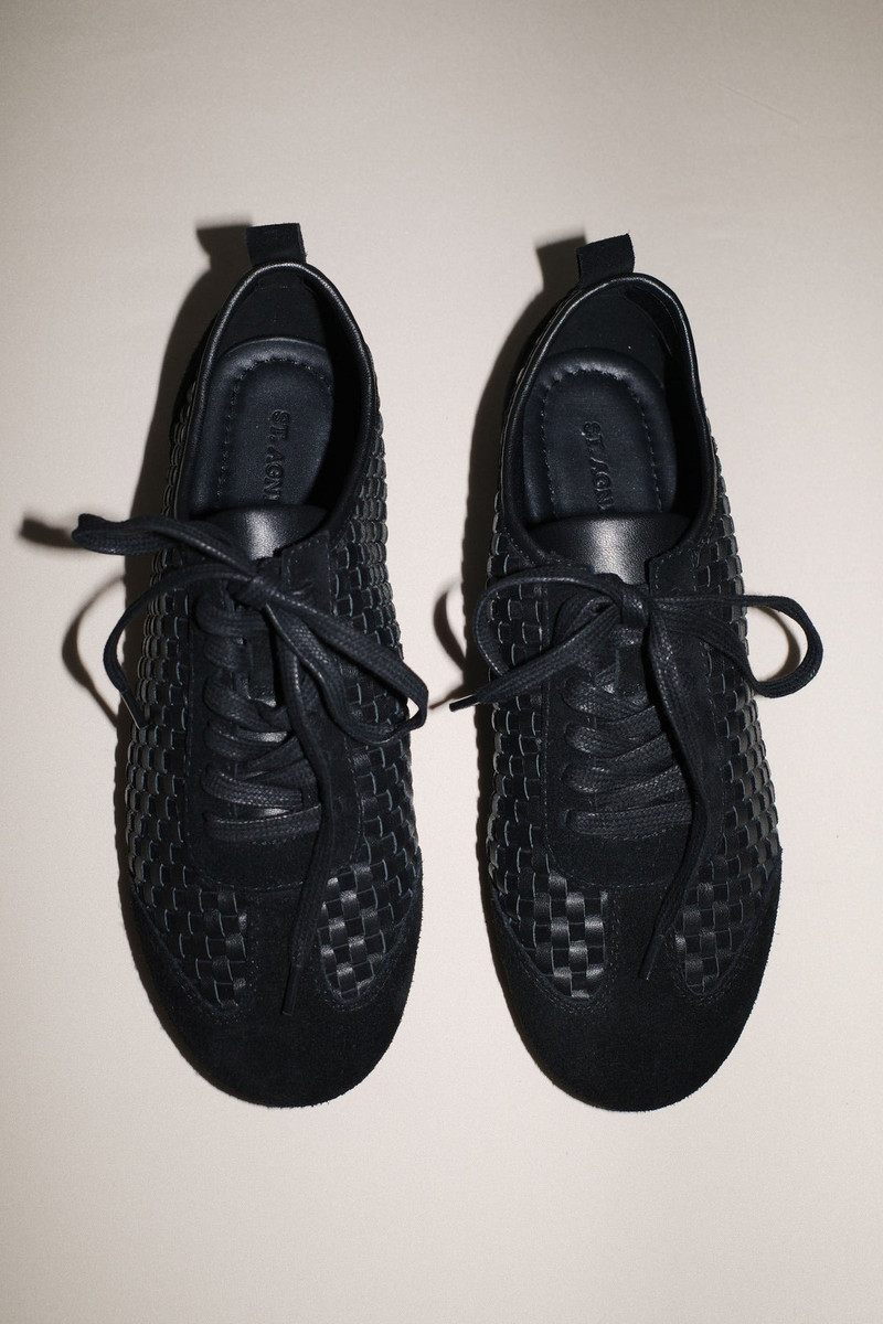 Lattice Weave Ballet Sneaker - Black 7