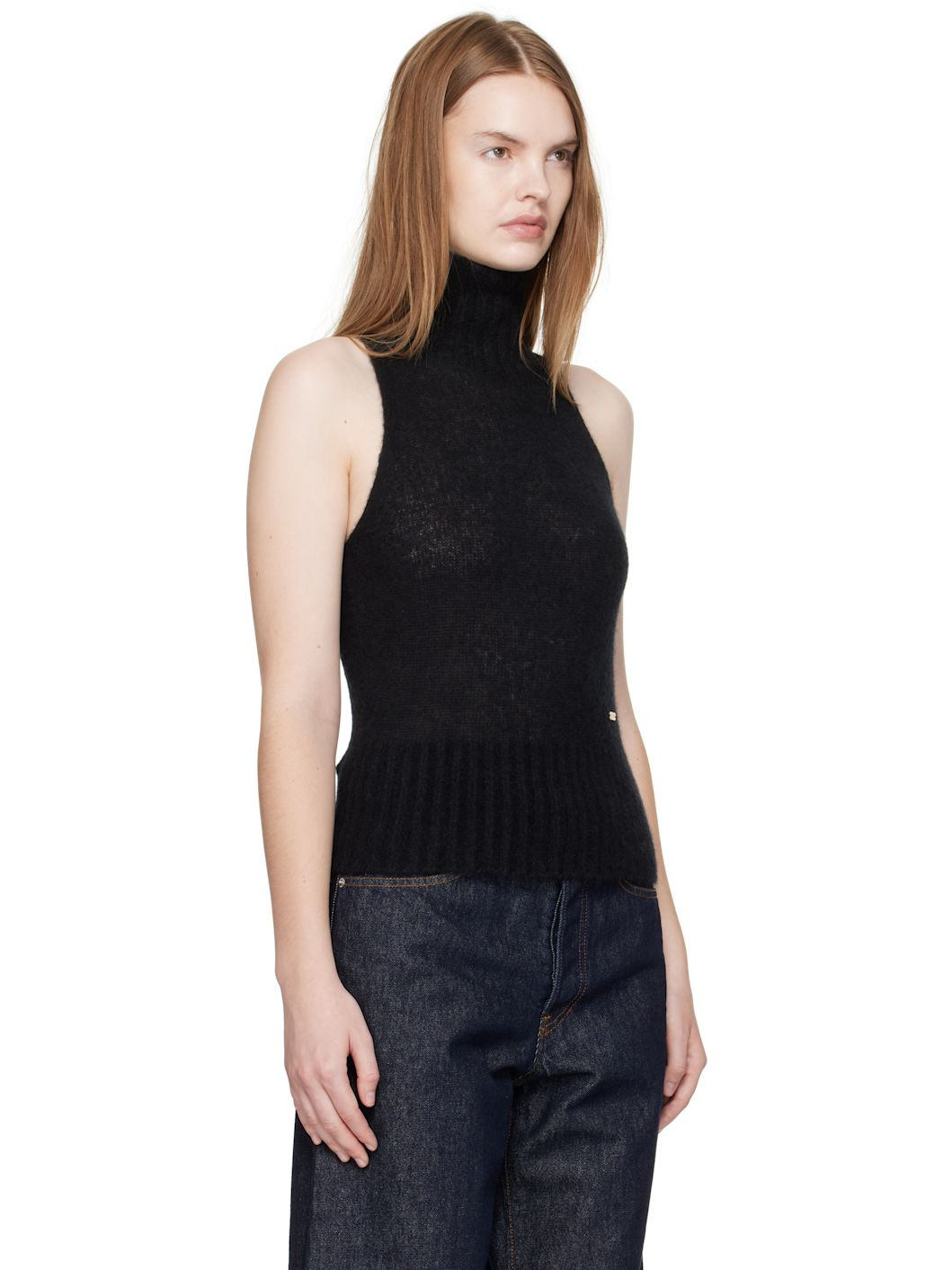 Black Cashmere Silk Turtleneck - 2