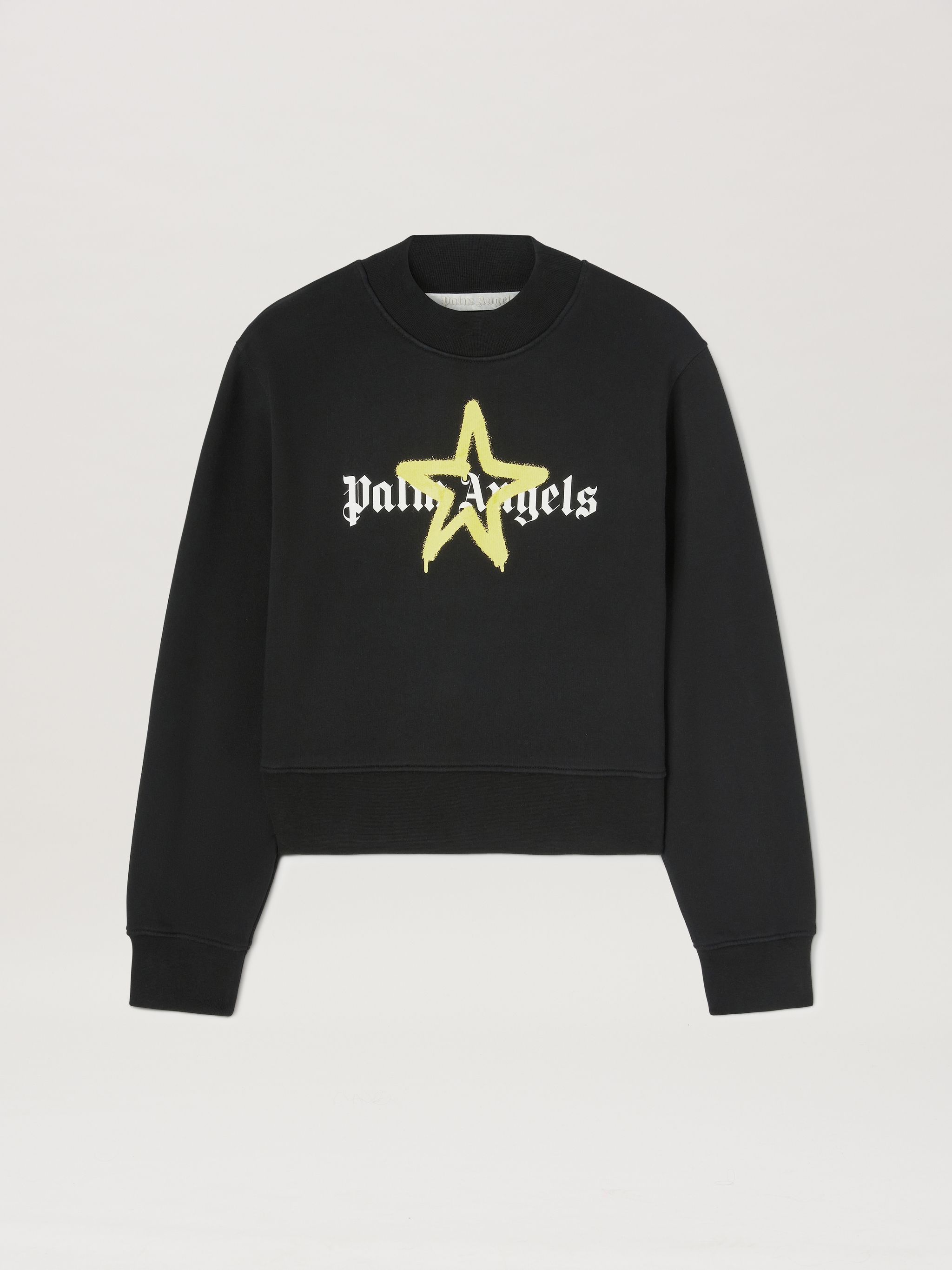 Star Sprayed Fitted Crew  Black Yellow - 1