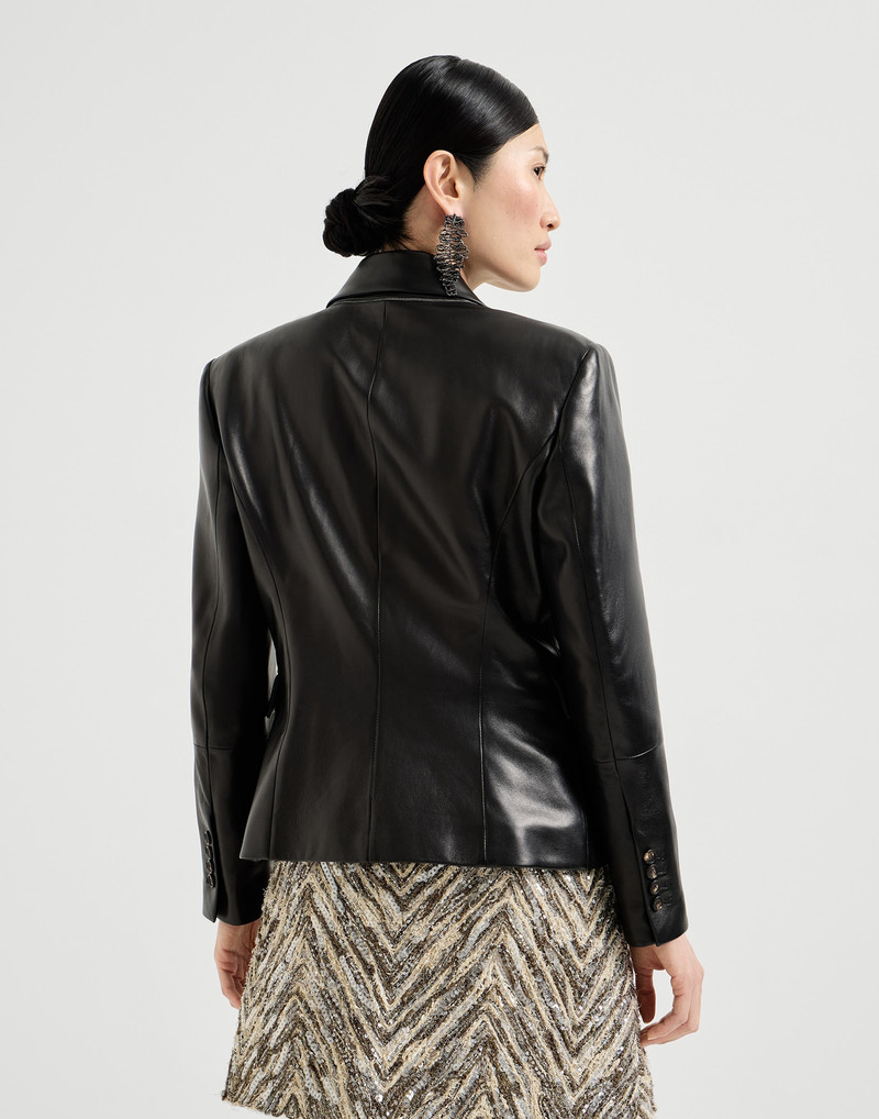 Brunello Cucinelli Nappa leather blazer with monili outlook