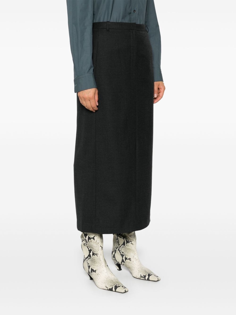 concealed-fastening midi skirt - 3