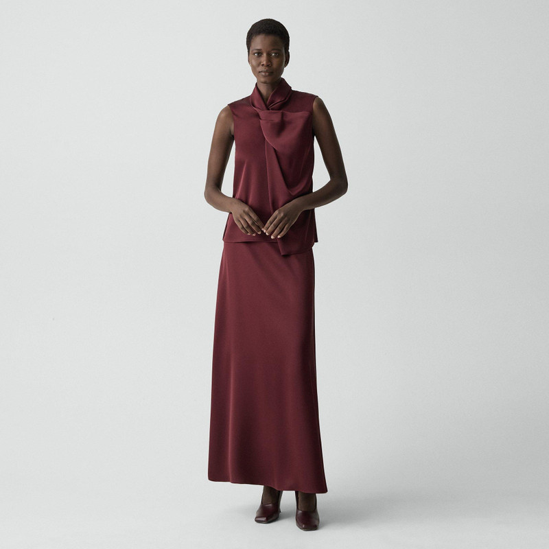 Theory Twisted Split Blouse in Satin outlook