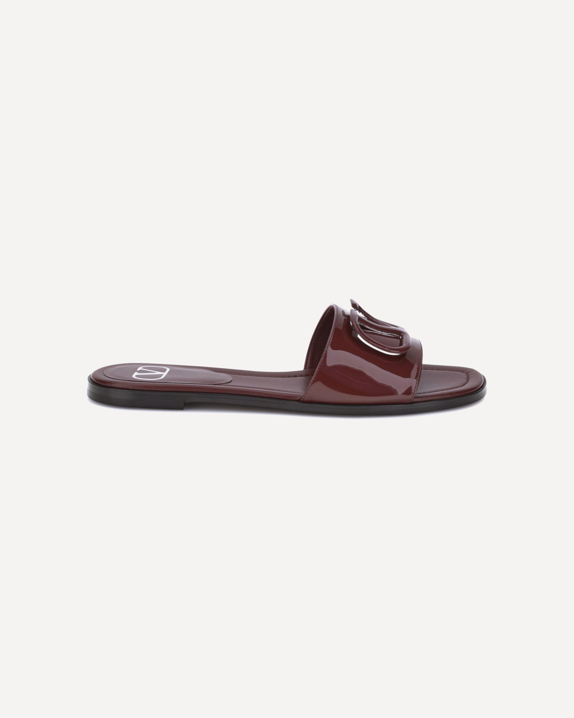 Patent leathe VLogo slide Sandals - 1