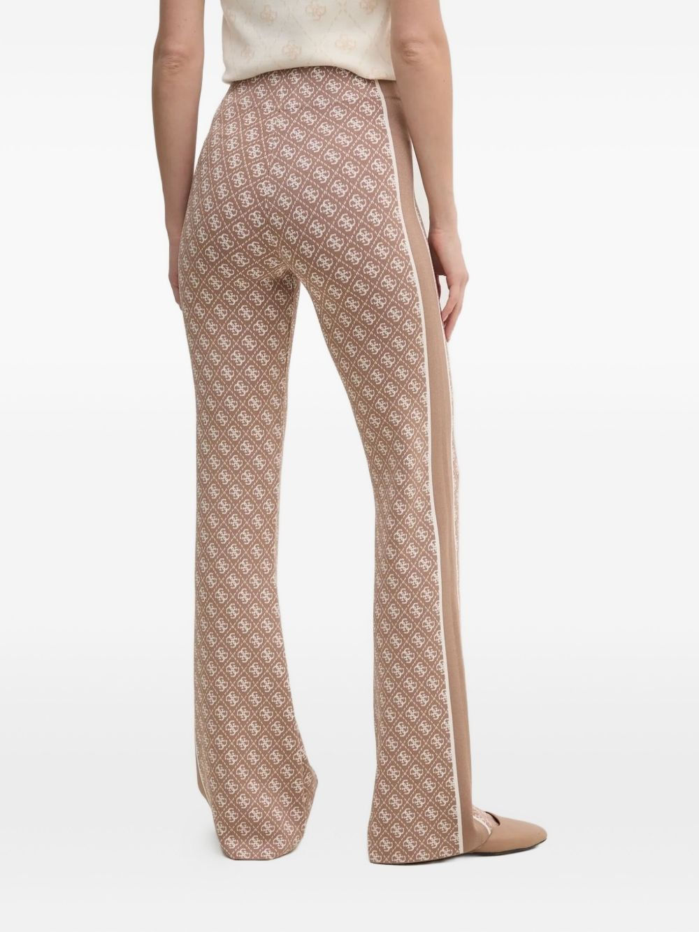 logo-pattern flared trousers - 2