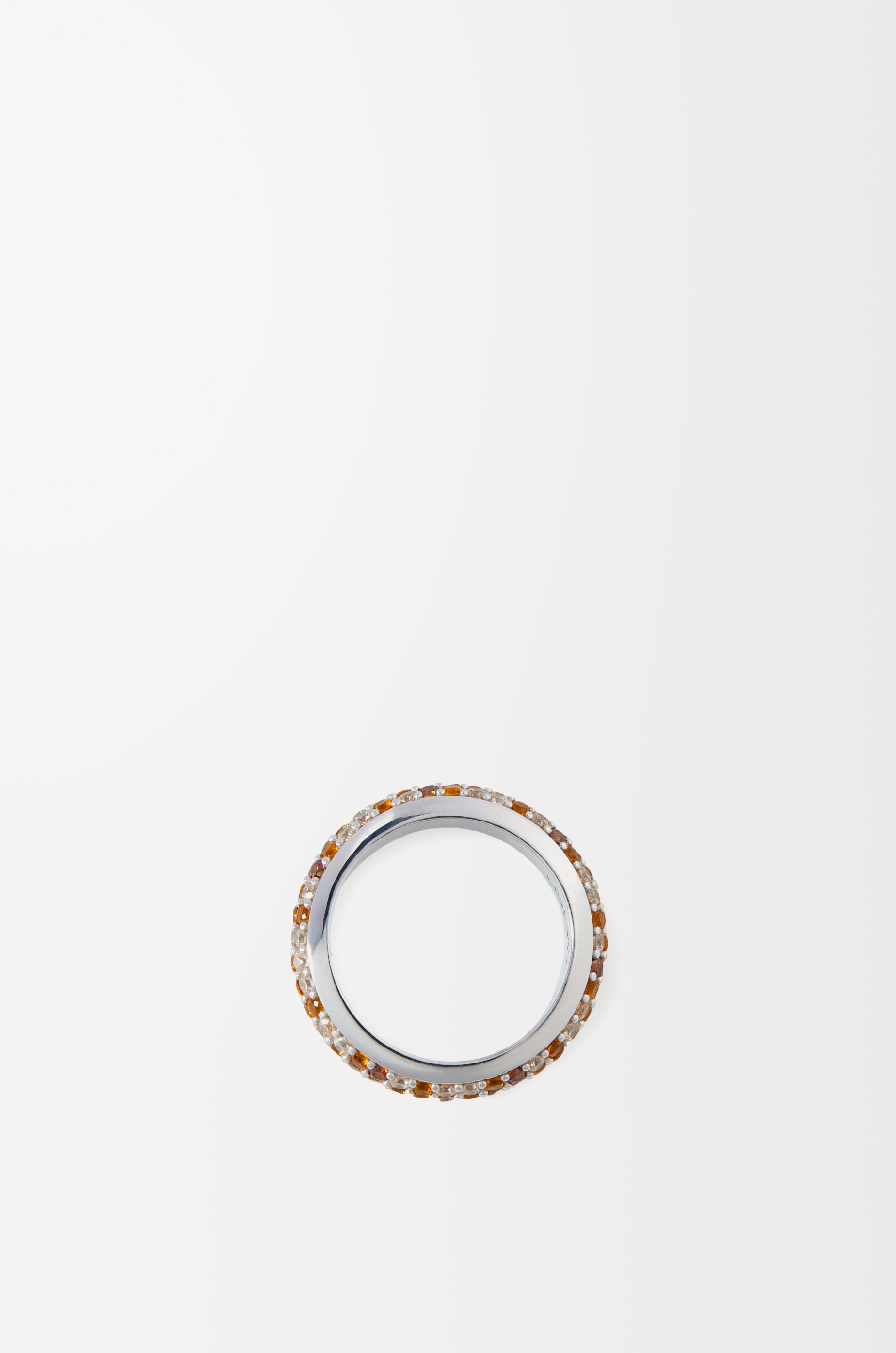 Thin Pavé ring in sterling silver and crystals - 2