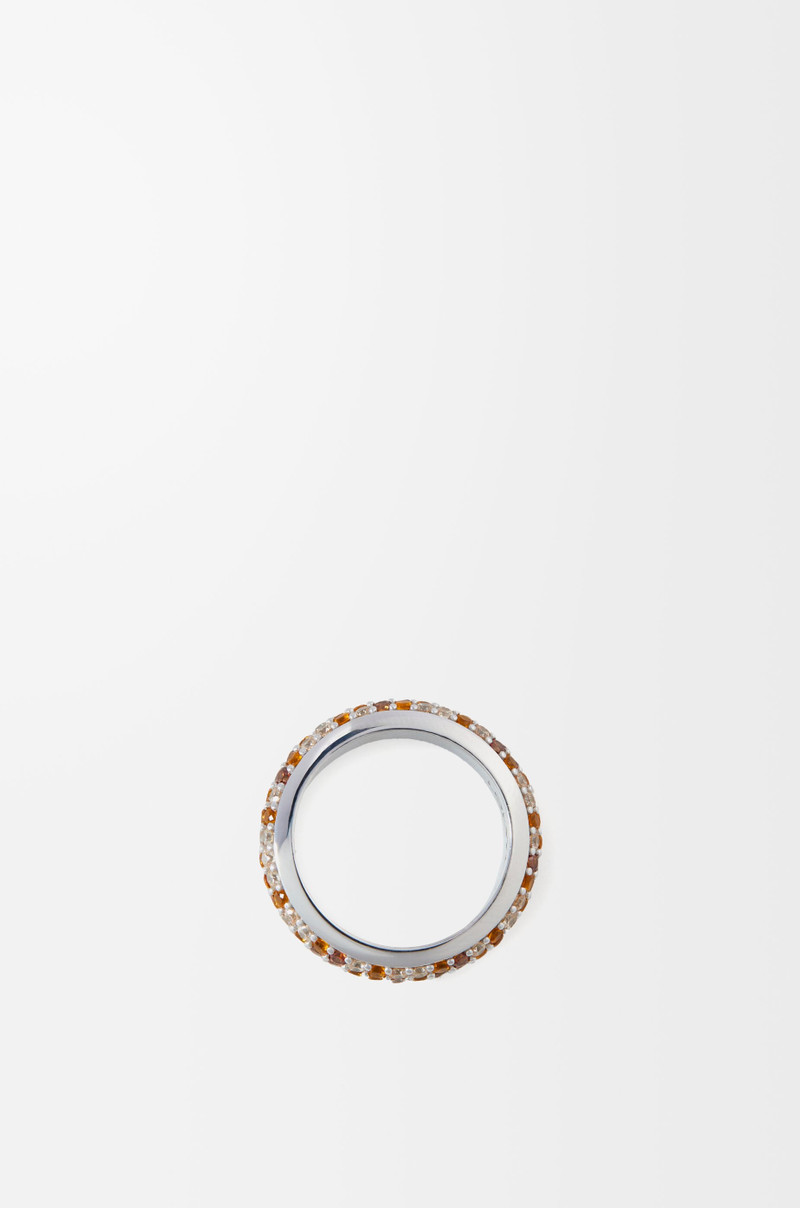 Loewe Thin Pavé ring in sterling silver and crystals outlook