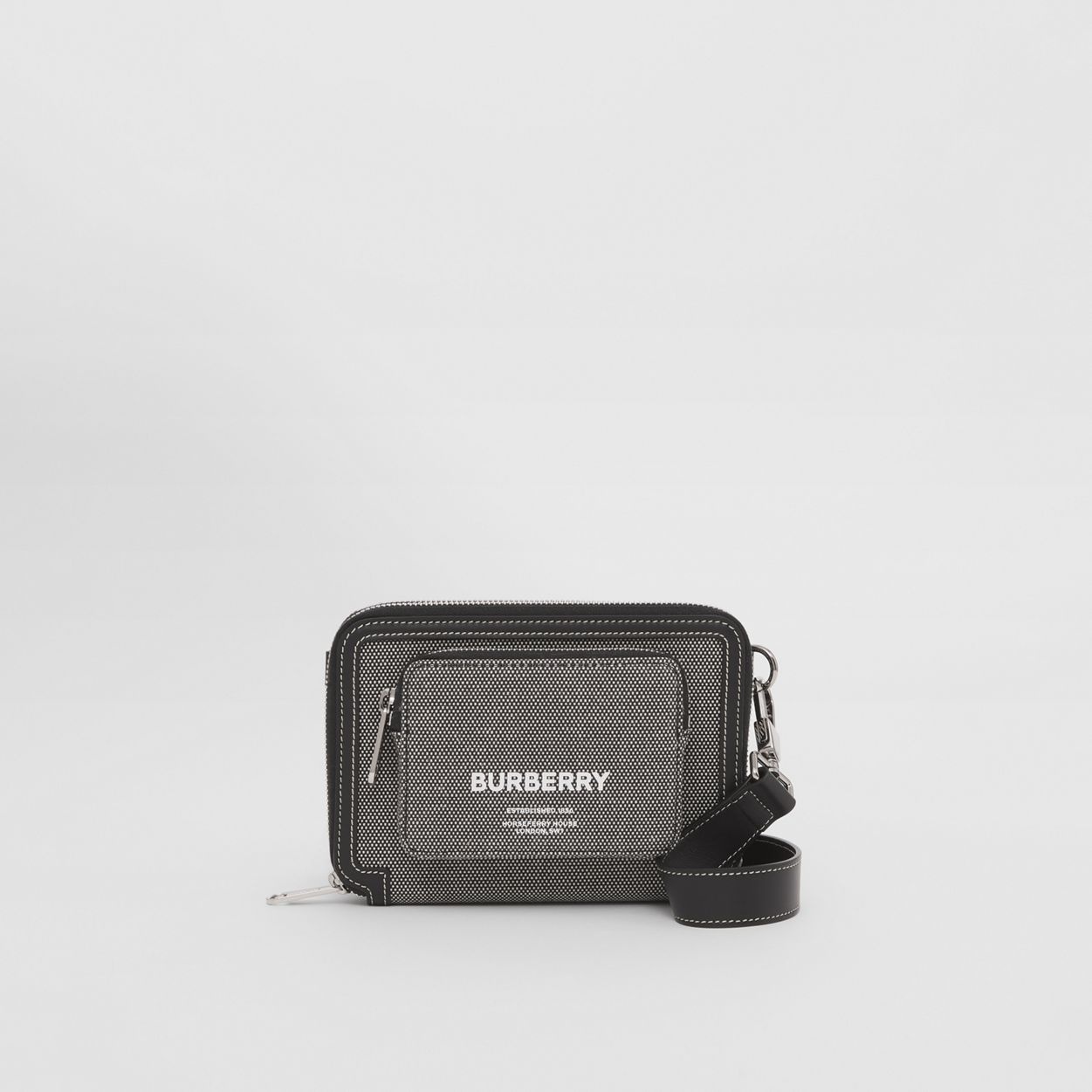 Horseferry Print Cotton Canvas Crossbody Bag - 1