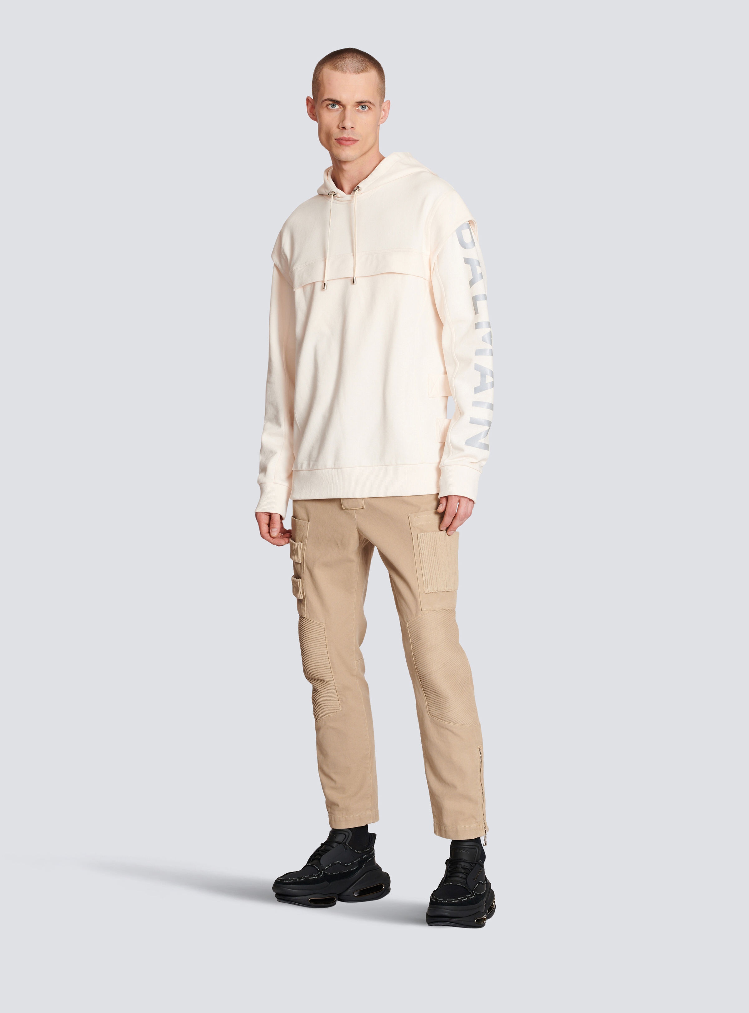 Cotton printed Balmain logo hoodie - 3