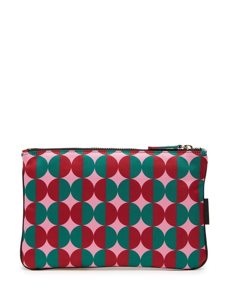 La DoubleJ geometric-print clutch outlook