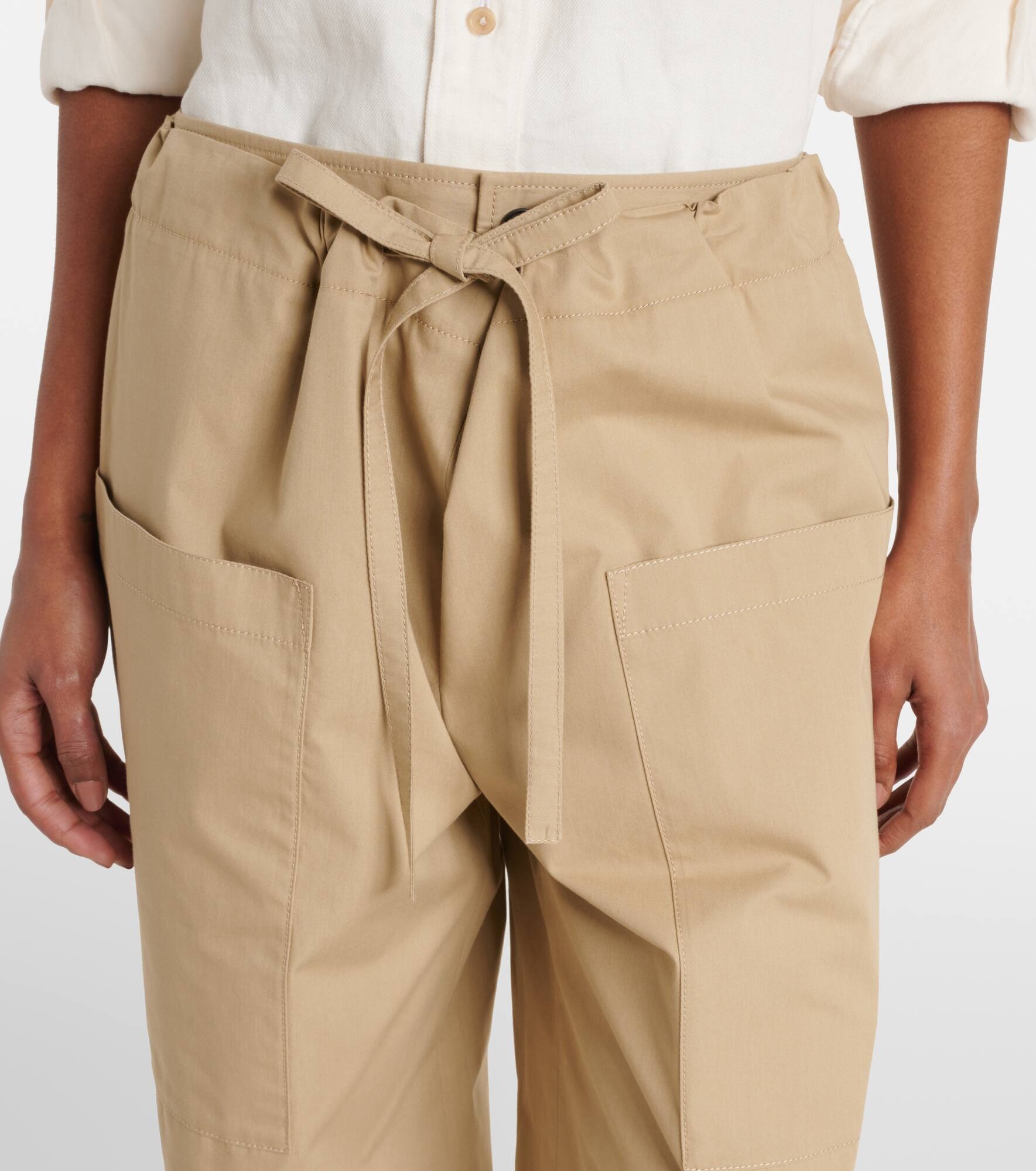 Cotton poplin wide-leg pants - 4