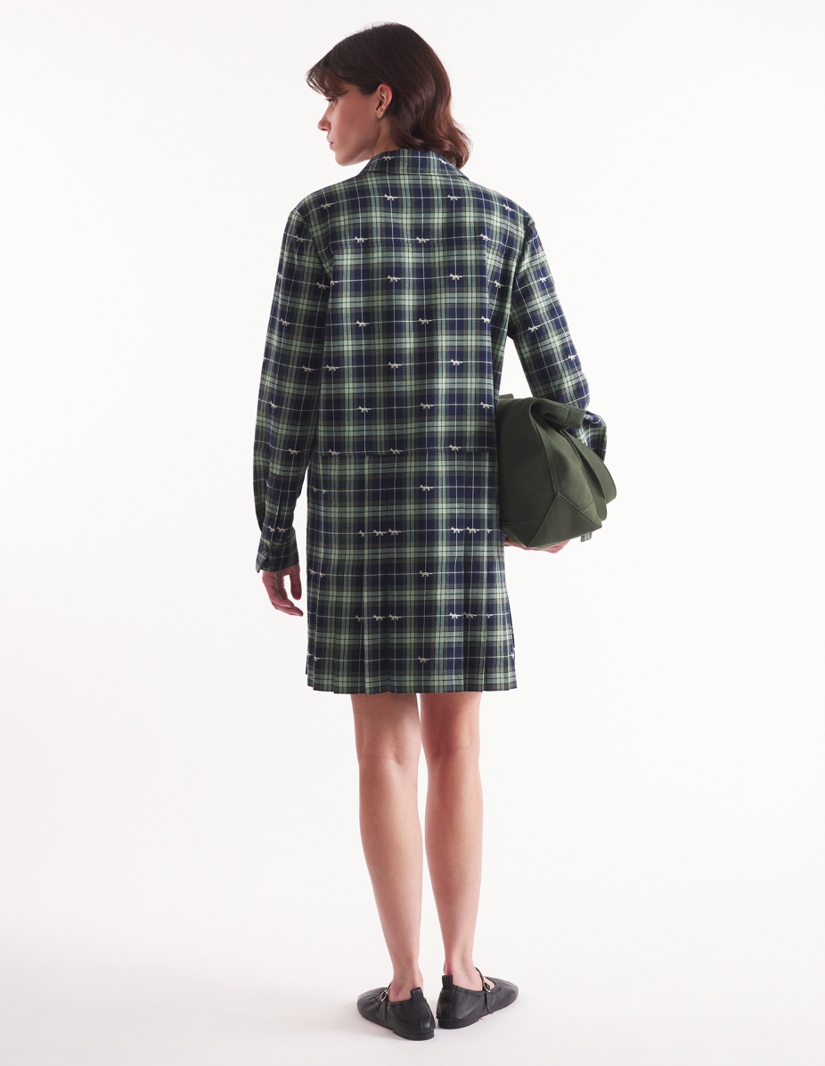 PLEATED MINI SHIRT DRESS - 5