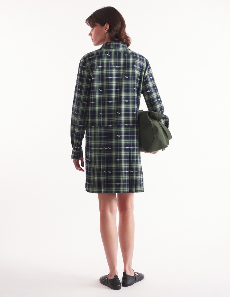 PLEATED MINI SHIRT DRESS 5