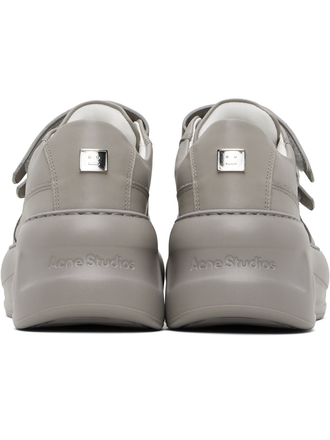 Gray Velcro Strap Platform Sneakers - 2