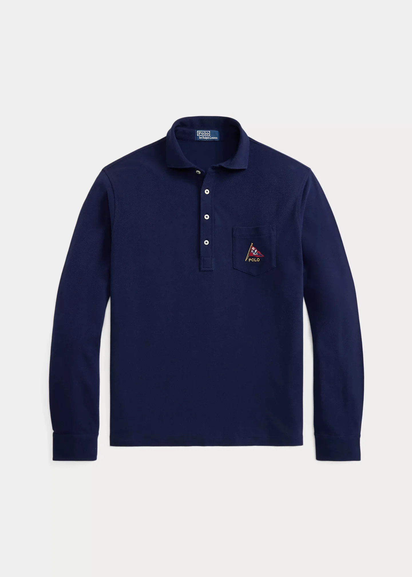 Classic Fit Embroidered Mesh Polo Shirt - 1