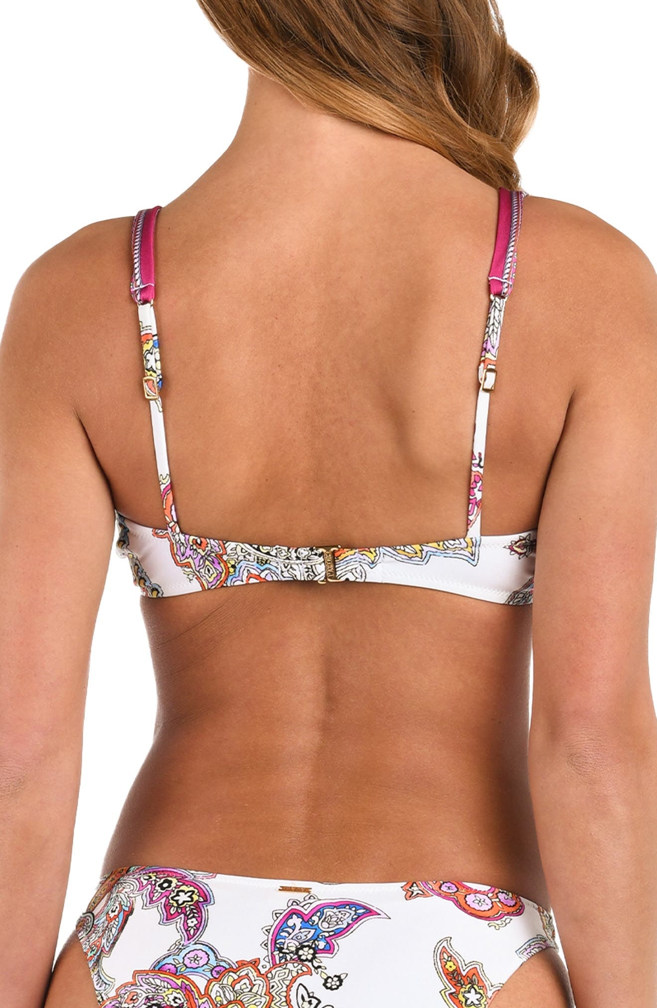 L'AGENCE Lexie Bright Paisley Bikini Top in White Multi at Nordstrom - 2