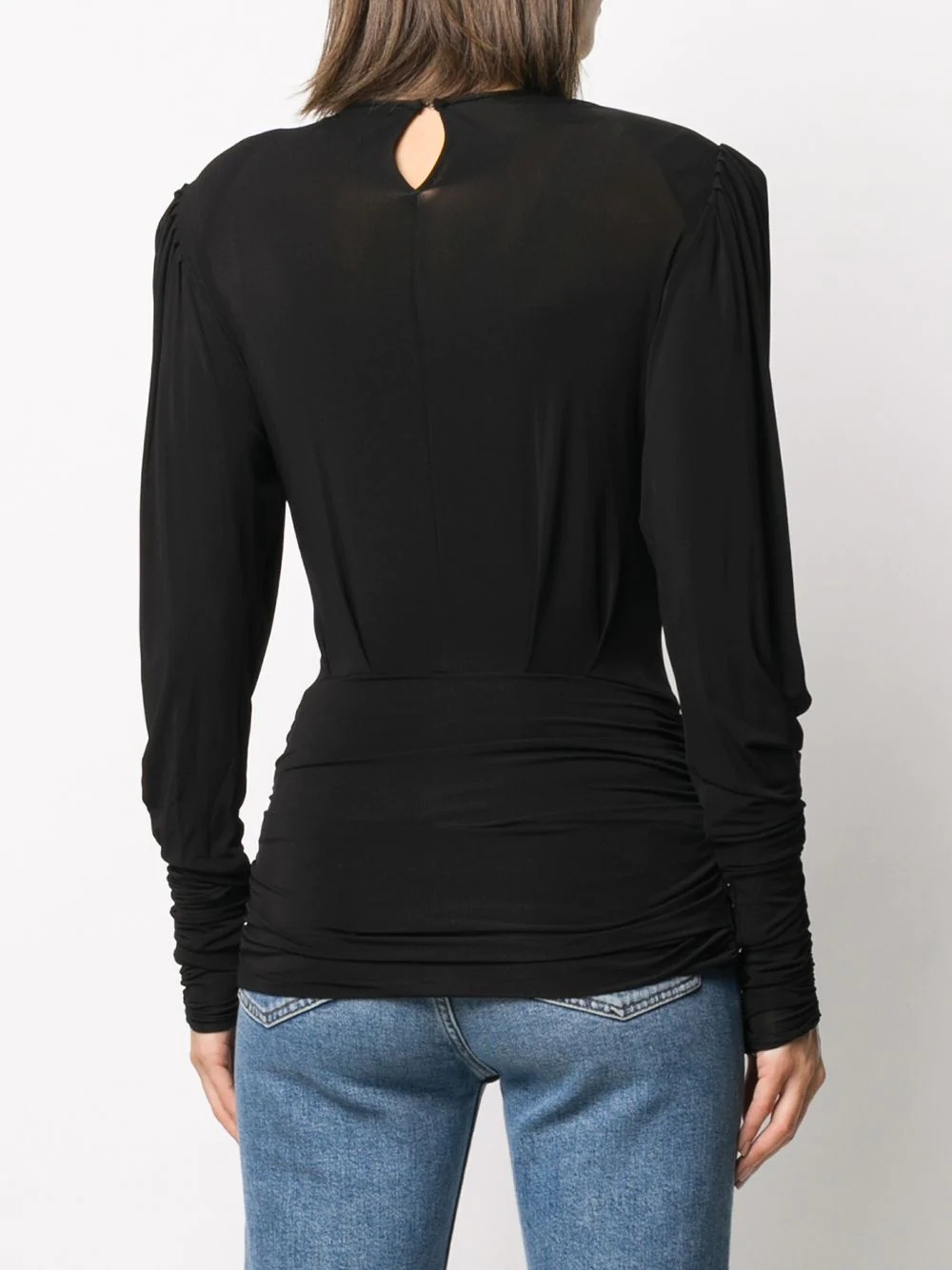 draped long-sleeve top - 4