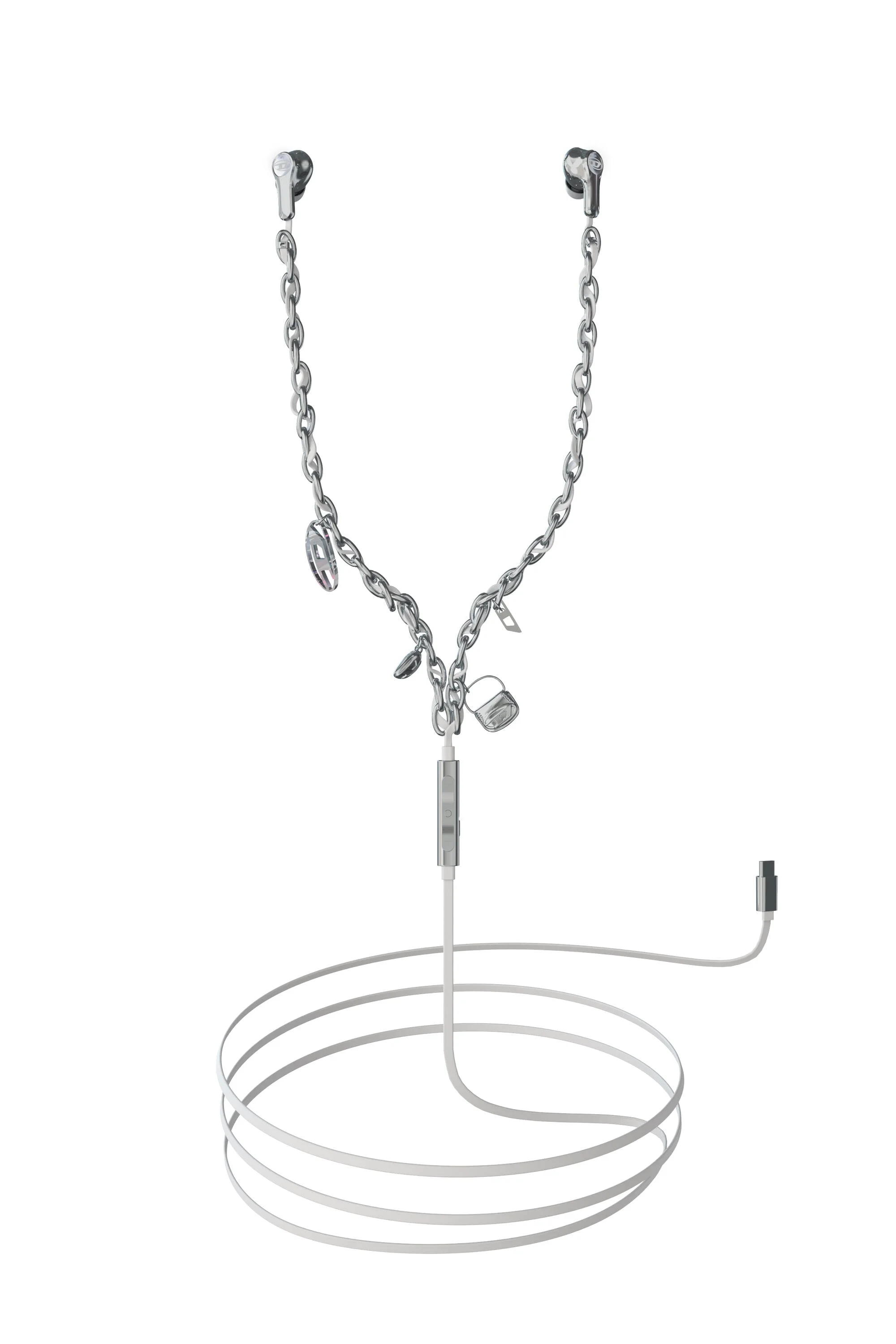 SILVER WIRED EARBUDS WITH USB-C - 1