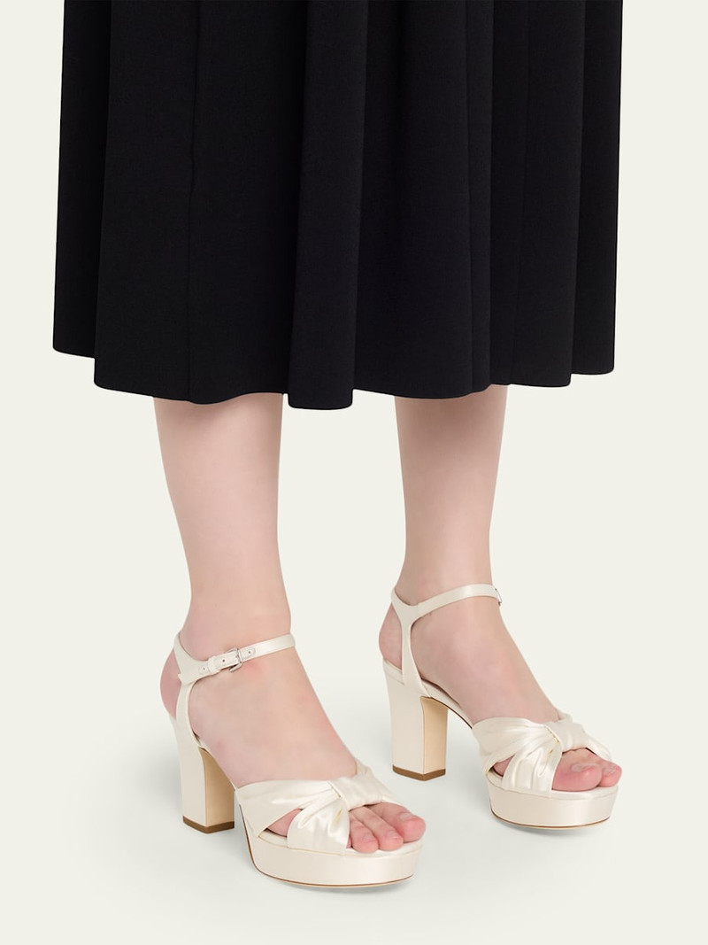 JIMMY CHOO 80mm Heloise Satin Platform Sandals outlook