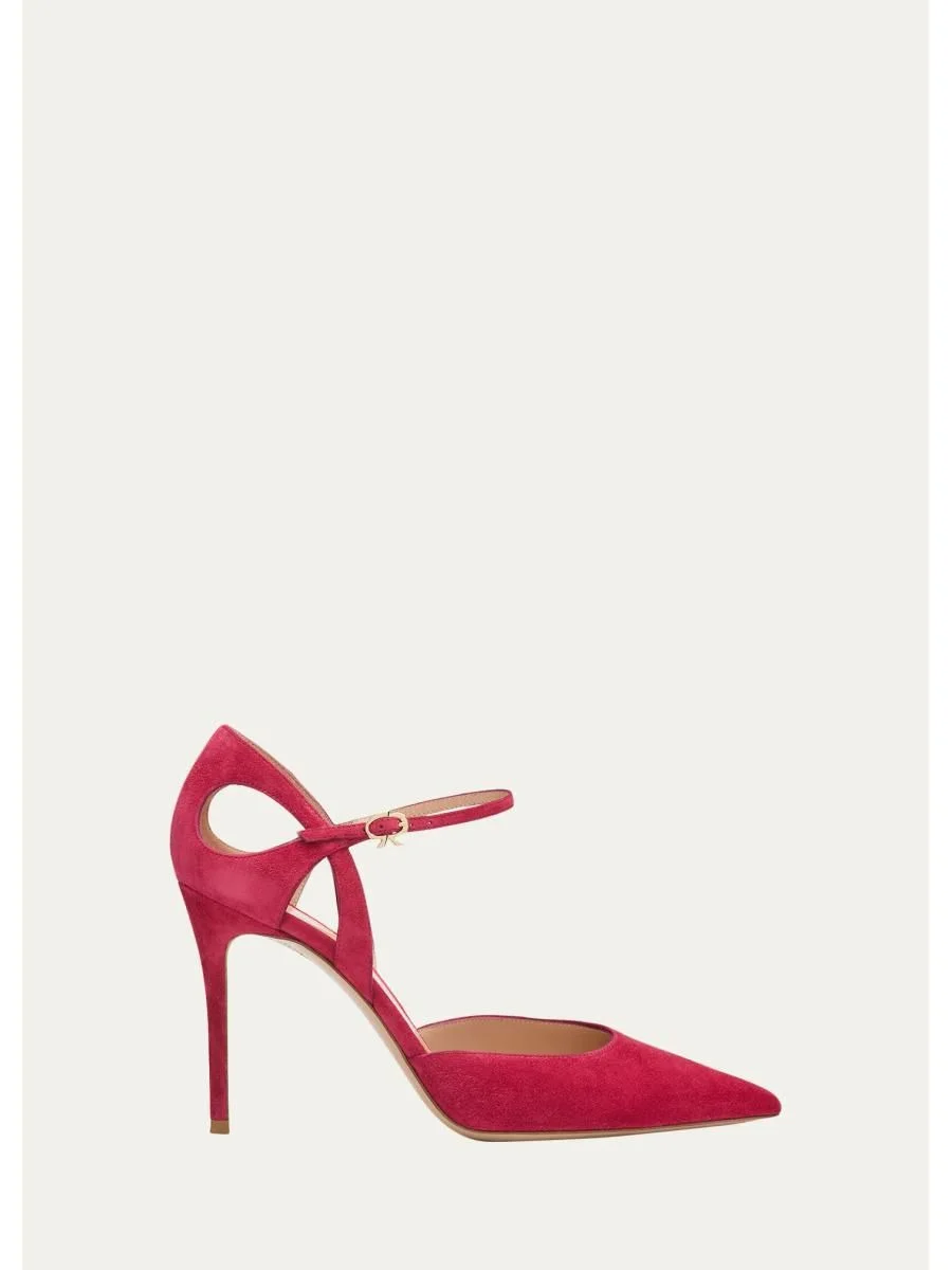95mm Suede Pointed-Toe Pumps - 1