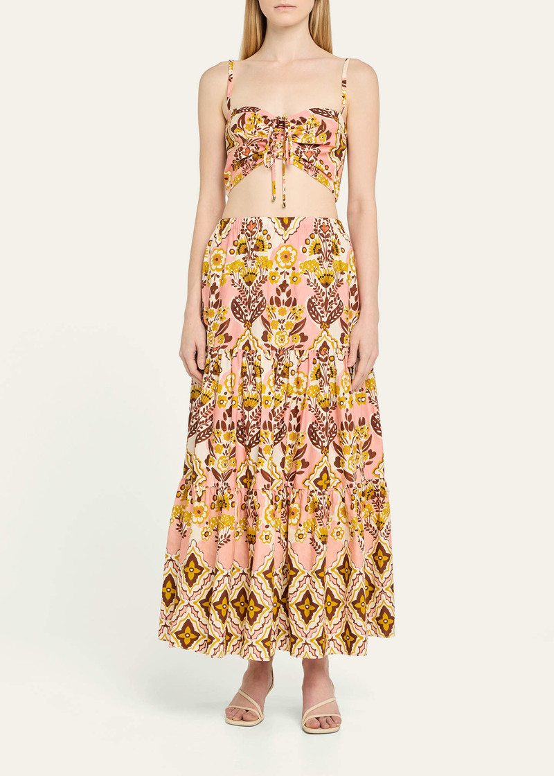Cara Cara Melanie Tiered Maxi Skirt outlook