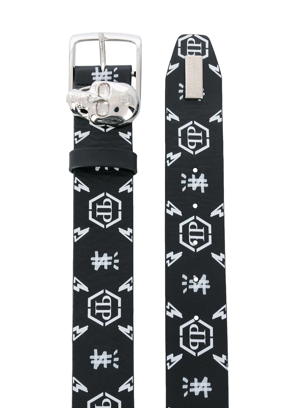 skull monogram print belt - 2